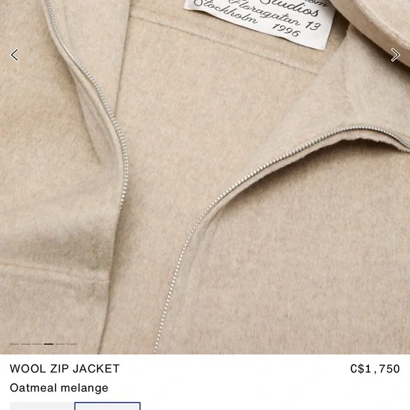 Acne Studios Wool cashmere Zip Jacket size 32 - Picture 11 of 14